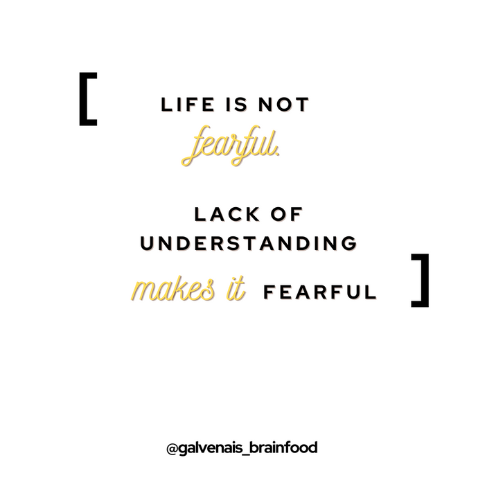 Don't be afraid of Life. First - Understand Life.